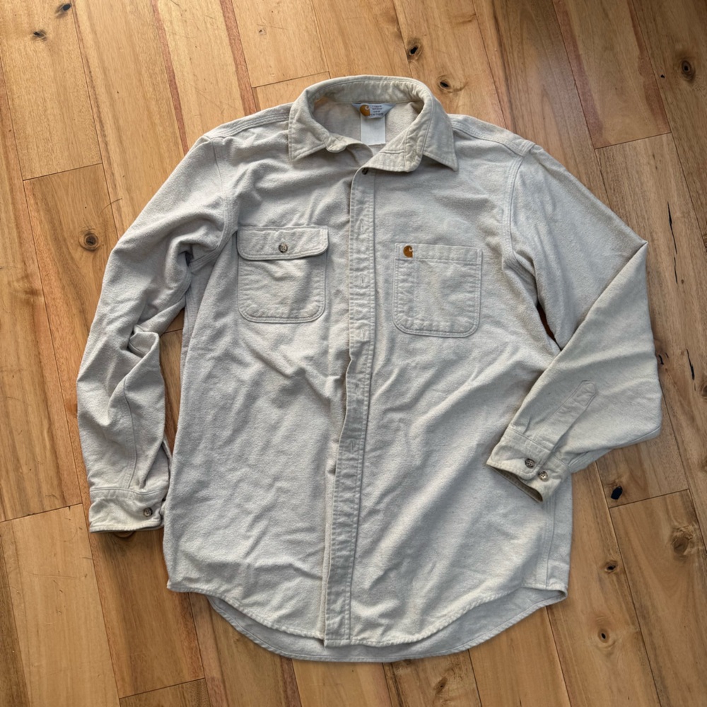 Carhartt Men's Casual Button-Down Shirt in Light Cream